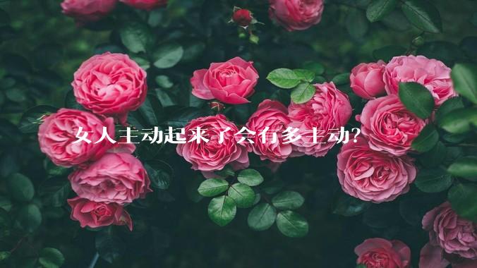 女人主动起来了会有多主动？